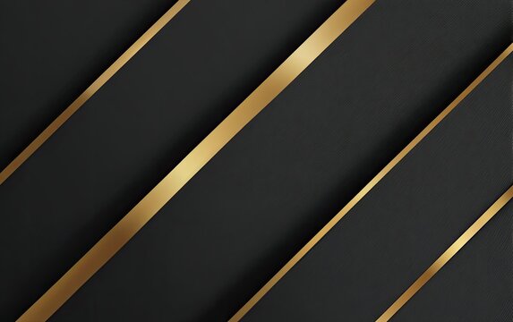 Striking abstract design features bold gold stripes over a subtly textured black backdrop