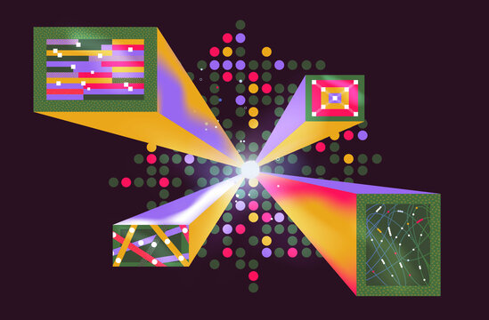 Data integration process combining sources AI technology concept
