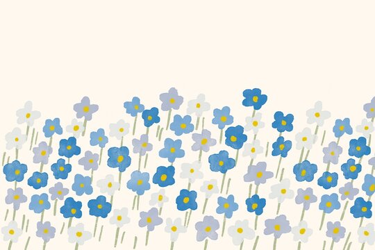 Floral background with cute field flowers