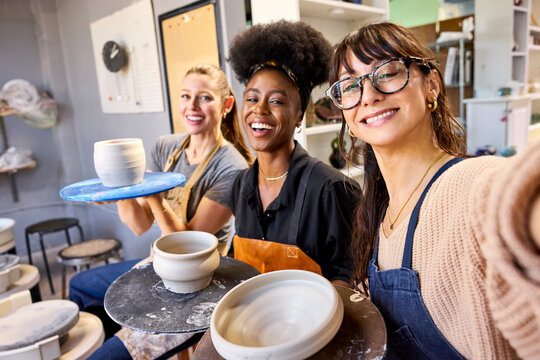 Selfie together at Pottery Studio Class