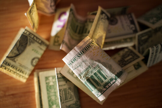 Dollar banknotes. Money, financial concept