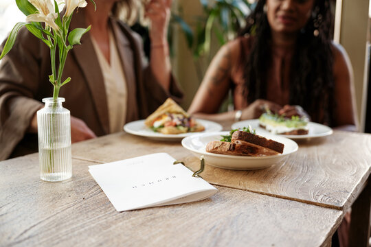 Brunch served at the restaurant table
