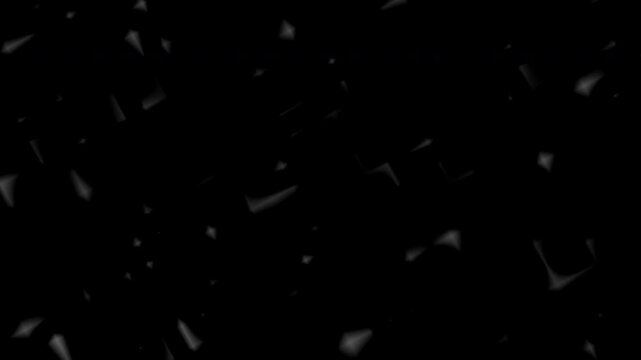 White particles falling like snow in a dark winter night sky. Suitable for holiday themed designs, backgrounds, and atmospheric content.