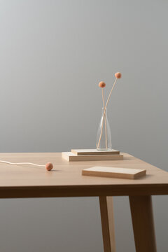 Minimal Vase Composition with Floating Element