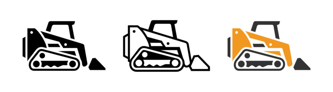 Skid steer loader logo vector Set Multiple Style Collection.