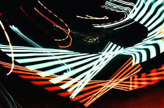 Night scene with neon reflections
