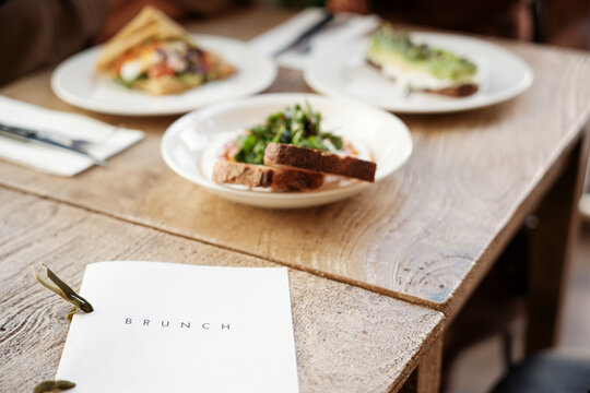 Brunch served at the restaurant table