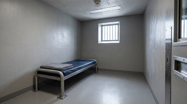 High Security Prison Dry Cell Interior Without Plumbing Infrastructure Optimized For Contraband Watch Protocols Safety