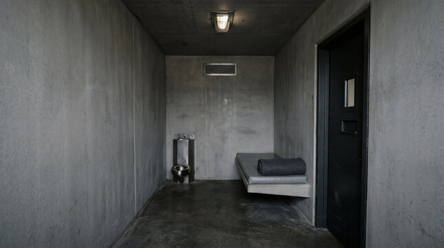 Empty Solitary Confinement Cell Interior High Security Prison Room Design With Anti Ligature Wall Features