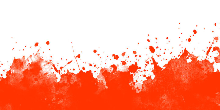 Abstract orange watercolor splash background, isolated on transparent background