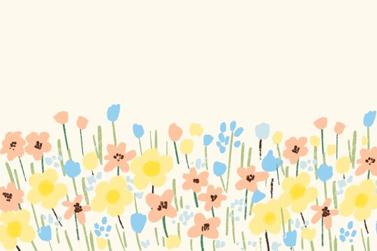 Floral background with cute field flowers