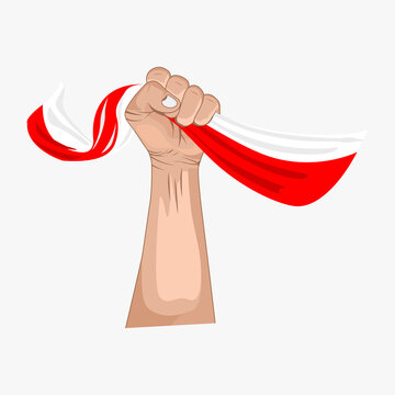 a hand holding a flag vector image and illustration