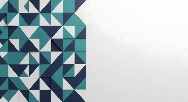 Abstract Geometric Triangle Pattern Background with Blue and Teal Tiles