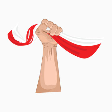 a hand holding a flag vector image and illustration
