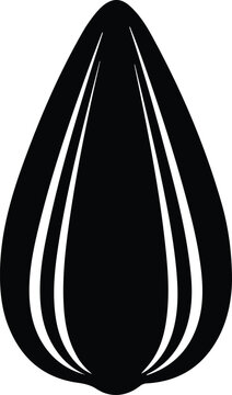 Silhouette vector of a black and white sunflower seed design