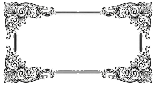 Ornate Vintage Frame Border - Decorative Flourish Design Element