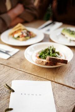 Brunch served at the restaurant table