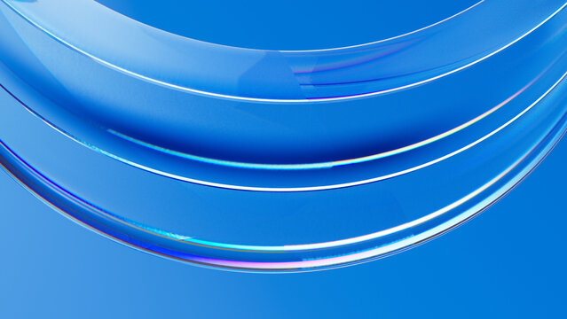 3D glass background with circular patterns and tech design