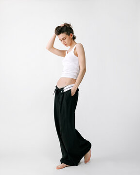 Model posing in studio