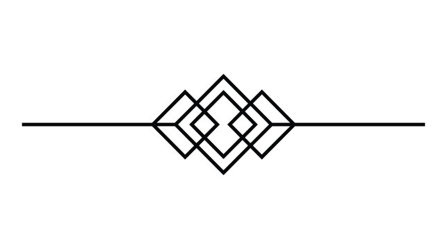 Minimalist decorative divider with intersecting diamond shapes for elegant typography layouts on gray background.