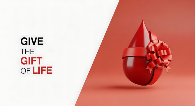 Give the gift of life blood donation campaign banner