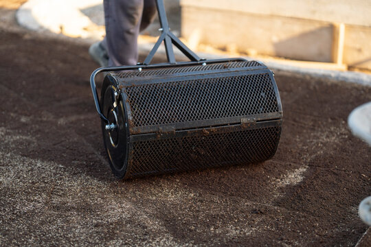 Lawn Roller in Action Close View