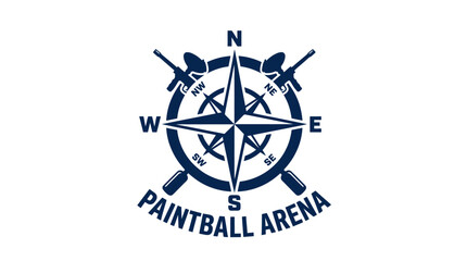 Paintball Arena Logo with Compass and Guns © MAHARANI