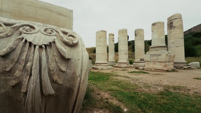 Ancient Ionic Columns Of The Temple Of Artemis In Sardis Salihli
