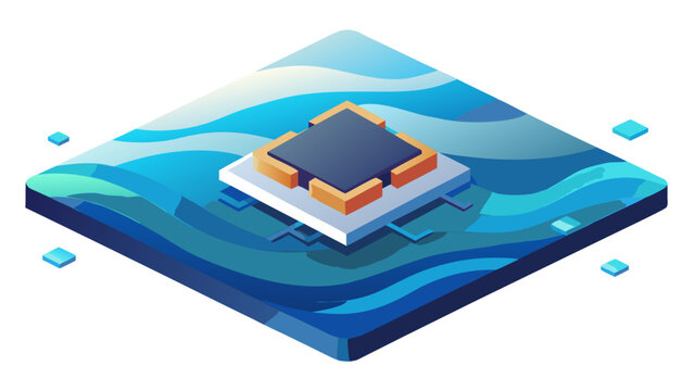 Isometric electronic microchip component design with microchip processor isometric hardware technology electronic computer semiconductor component abstract innovation computing engineering