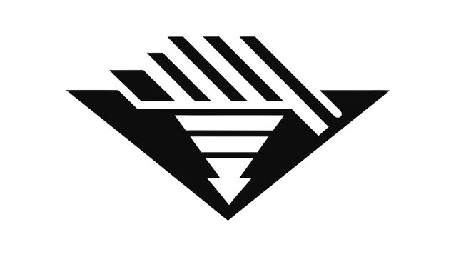 Abstract geometric graphic design with black diagonal stripes and inverted triangle shapes geometric abstract triangle minimalist structure composition symmetry background backdrop creative