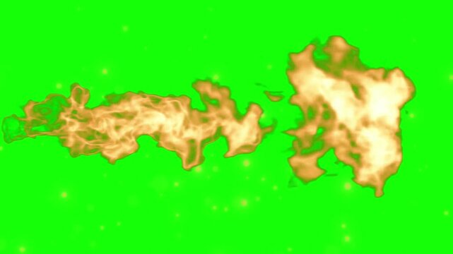 Microscopic Virus Particle Spreading on Green Fluorescent Background with Glowing Effect