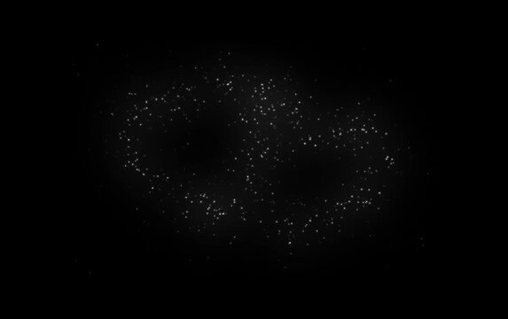 Happy Valentine&rsquo;s Day greeting animation, white partical glittering valentine 2 hearts, Creating Romantic White Heart Particle Motion in Smooth Flow, Particle glow seamless loop background.