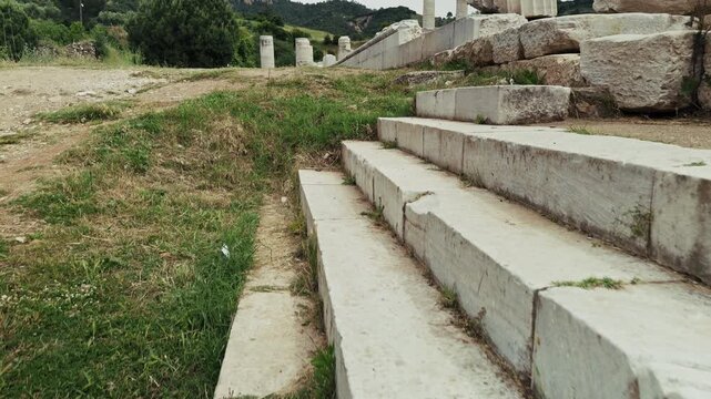Ancient Ionic Columns Of The Temple Of Artemis In Sardis Salihli