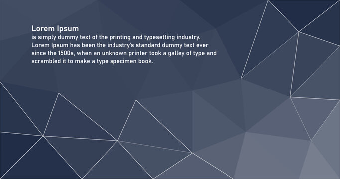 Dark Blue Low Polygonal background Abstract for Web Banner Template
