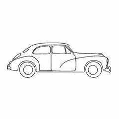 Obraz premium Minimalist dashed line silhouettes of classic vintage cars
