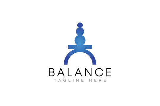 Balance und Meditation minimalistisches Logo mit Steinen Spa- oder Yoga-Studio-Psychologen logo design