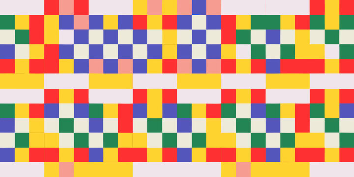 colorful geometric tiles pattern multicolored shapes design