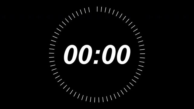 5 second countdown with circle animation, 5 to 0 animation countdown. 4K video