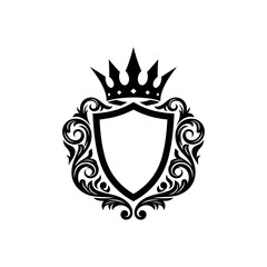 Obraz premium Ornate Shield with Crown Emblem Design.
