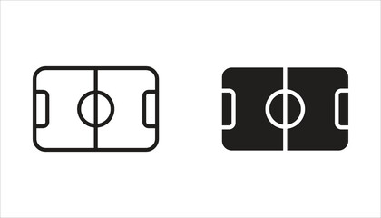 Soccer field line icon set. Soccer field layout diagram for sports tactics and training. Soccer field. White background vector. © Musrifnoupal
