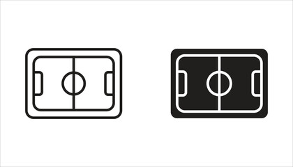 Soccer field line icon set. Soccer field layout diagram for sports tactics and training. Soccer field. White background vector. © Musrifnoupal