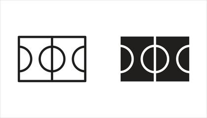 Soccer field line icon set. Soccer field layout diagram for sports tactics and training. Soccer field. White background vector. © Musrifnoupal
