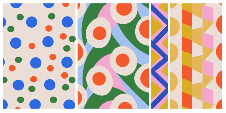 geometric pattern set colorful vector dots circles