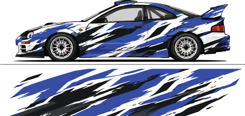 Obraz premium Blue and black sports car design 1.
