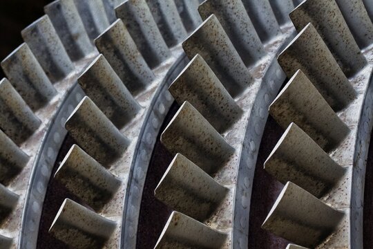 Gear wheels, rust patina, industrial culture, close-up, Duisburg-Nord Landscape Park, North Rhine-Westphalia, Germany