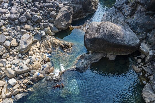 Huge boulders in a valley, Sohra or Cherrapunjee, Meghalaya, India