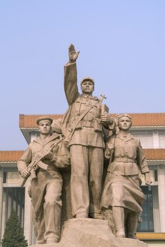 Monument in front of the Mao Mausoleum, Beijing, China