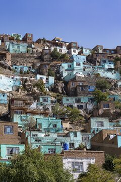 Houses perched on the hills around Sakhi Shah-e Mardan Shrine or Ziyarat-e Sakhi, Kabul, Afghanistan