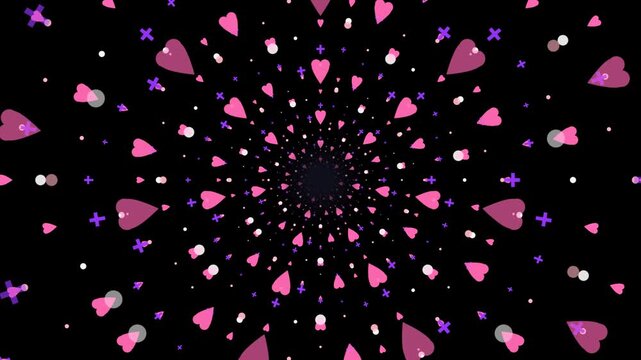 Pastel Goth Dark Heart Cross Tunnel Loop