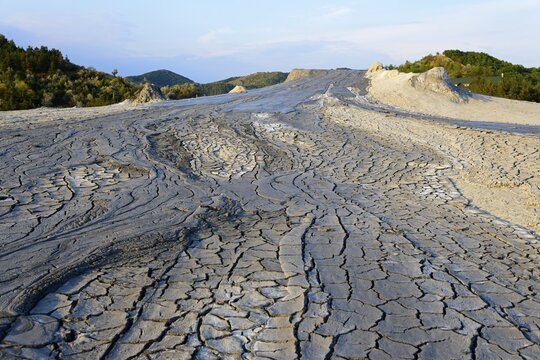 Dried sludge, sludge volcanoes of Berca, Muntenia, Romania